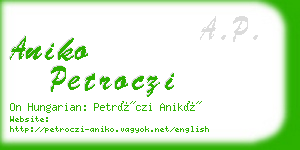aniko petroczi business card